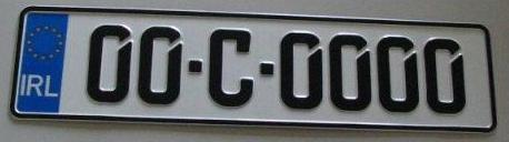 German Black Font on white plate 460mm  (Single) 