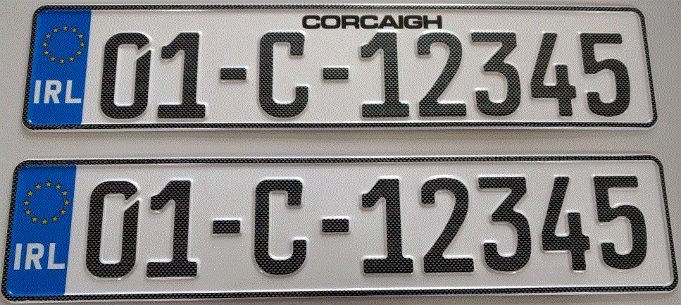 German Carbon Font on white plate (PAIR) 