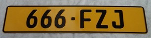 German Black Font on yellow plate (Single) 