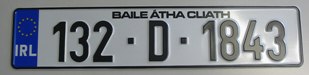 Irish Font on white plate (PAIR)