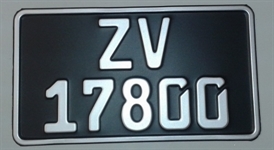 Motorbike Plate Black 240mm x 135mm - German Font