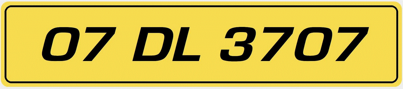 Eurostile Font on yellow acrylic plate (Single)