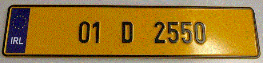45mm Jap Fonts on yellow oblong plate (Single) 